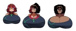 big_breasts black_hair boobs_bigger_than_head huge_breasts pyra_(xenoblade) red_hair sequence tagme transformation ych ych_commission ykujo