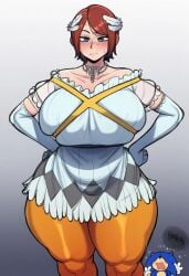 aged_up ai_generated blue_eyes brown_hair princess_elise sonic_(series) thick_thighs