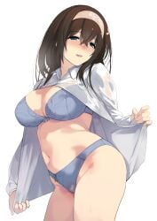 1girls bare_belly bare_chest bare_hands bare_hips bare_legs bare_midriff bare_navel bare_skin bare_thighs belly belly_button blue_bra blue_eyes blue_eyes_female blue_panties blue_underwear blush blush blushing_at_viewer blushing_female bra breasts brown_eyebrows brown_hair brown_hair_female busty busty_female busty_teen cleavage curvy curvy_body curvy_female curvy_figure curvy_hips curvy_teen dot_nose embarrassed embarrassed_female embarrassed_nude_female exposed exposed_belly exposed_legs exposed_midriff exposed_thighs exposing exposing_breasts exposing_chest exposing_pussy exposing_self female female_focus female_only fingers grin groin hair_between_eyes hairband half_naked half_nude head_tilt high_resolution highres hourglass_figure idolmaster idolmaster_cinderella_girls large_breasts lean_body lean_figure legs light-skined_female light-skinned light-skinned_female light_skin light_skin_female light_skinned light_skinned_female long_hair looking_at_viewer naked naked_female naked_woman navel nude nude_female nudity open_clothes open_clothing open_mouth open_mouth_smile open_shirt open_topwear panties parted_lips pussy sagisawa_fumika saru_ass saruanu shirt shoulders simple_background slender_body slender_waist slim_girl slim_waist smile smiley_face smiling smiling_at_viewer smirk solo standing teen_girl teenage_girl teenager thick_thighs thighs thin_waist tilted_head tongue unbuttoned unbuttoned_shirt underboob underwear undressing undressing_self upper_body v-line white-skinned_female white_background white_hairband white_shirt white_skin wide_hips yodareane