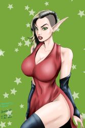 1girls alex_zakia badzaba big_breasts elf elf_ears elf_female female fit fit_female