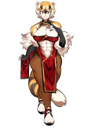 1girls abs big_breasts breasts cleavage feline female furry huge_breasts mei_xiang mx99926 original tagme thick_thighs tiger tiger_girl wide_hips