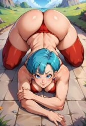 1girl 1girls ai_generated all_fours ass_up big_ass big_breasts bulma_briefs clothing dat_ass deviantart dragon_ball dragon_ball_z female female_only huge_ass huge_breasts jack-o_pose large_ass large_breasts mature_female milf mommy mommy_kink panties red_bra red_lingerie red_panties sugoiseduction wide_hips