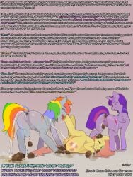 caption consensual english_text female female_only fluttershy_(mlp) golden_shower group hoof_lick kitokitokito marking my_little_pony nubsy peeing peeing_on_another peeing_on_floor pony pooping_on_another pooping_on_floor rainbow_dash_(mlp) scat text twilight_sparkle_(mlp) url watersports yuri