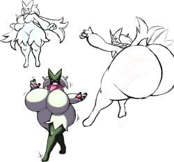 atsuinekowo big_ass big_breasts breasts bubble_butt cleavage female furry huge_ass huge_breasts meowscarada pokemon pokemon_(species) thick_thighs wide_hips