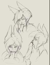 alastor_(hazbin_hotel) anonymous_male cute fellatio fluffy_ears gay hazbin_hotel patamonnsfw tagme unseen_male_face yaoi