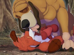 2boys animal_genitalia animal_penis canine canine_penis closed_eyes copper_(fath) disney duo fox gay knot male male_only mammal mcfan penis the_fox_and_the_hound tod_(fath) yaoi