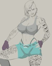 1girls alex_zakia badzaba big_breasts female fit fit_female sketch