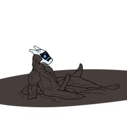 alpha_channel anthro dirty erection genitals hi_res male messy mud mud_covered muddy penis perrygoat puddle screen screen_face simple_background sitting sitting_on_ground solo synth_(vader-san) synthetic tail transparent_background visor wam