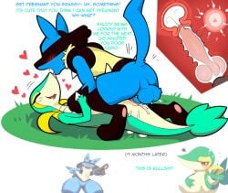 ai_generated animal_genitalia animal_penis anthro anthro_on_anthro anthro_penetrated anthro_penetrating balls black_body black_fur blue_body blue_fur blush bodily_fluids canid canine canine_penis closed_eyes cum cum_in_pussy cum_in_uterus cum_inside duo ejaculation erection female female_penetrated from_front_position fur generation_4_pokemon genital_fluids genitals heart hellsonger hi_res impregnation internal interspecies kissing knot knotting lucario lying male male/female male_penetrating male_penetrating_female mammal missionary_position nintendo nude on_back open_mouth orgasm ovum penetration penile penile_penetration penis penis_in_pussy pokemon pokemon_(species) pussy saliva sex simple_background snivy sperm_cell text tongue uterus vaginal_knotting vaginal_penetration yellow_body yellow_fur