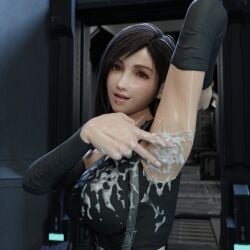 3d armpit_play armpits arms_up cum cum_in_armpit cum_on_breasts cum_on_face ejaculation final_fantasy_vii nsfwoao18 tifa_lockhart top