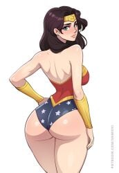 1girls amazon ass big_ass big_breasts black_hair bracelets costume dc dc_comics diana_prince shmoxi solo solo_female solo_focus wonder_woman wonder_woman_(series)