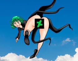 akanbe annoyed annoyed_expression ass ass_bigger_than_head ass_focus bottomless bottomless_female bottomless_skirt censored crazycolumbina flying going_commando mooning no_panties one-punch_man presenting presenting_anus presenting_ass presenting_hindquarters presenting_pussy tatsumaki taunting tongue_out upskirt