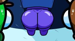 among_us among_us_(series) among_us_green among_us_purple ass ass_focus ass_out brown_(among_us) green_(among_us) huge_ass hyper hyper_ass looking_at_ass massive_ass plump_ass purple_(among_us) staring staring_at_ass sweatdrop sweating vulnerable