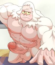 balls blush boner cartoon_network erection foreskin gay humanoid_penis male male_only muscular nude penis regular_show retracted_foreskin skips solo uncut veiny_penis wolf_con_f yeti