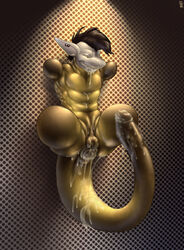 amputation amputee anus ass drooling fish male marine mot penis rubber saliva shark shiny simple_background slimy transformation