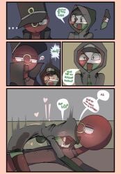 1boy 1boy1girl 1girls artgirlz cloak cock cock_on_belly comic comic_panel countryhumans countryhumans_girl countryhumans_oc hat highres hijab muslim muslim_female original_artwork palestine_(countryhumans) penetration pinned_down reward_sex sex_request sminted_empire(artgirlz) text vaginal_penetration womb_penetration