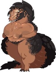 2025 3_claws abdominal_scar aliasing alpha_channel anthro anthrofied areola balahara barely_visible_genitalia barely_visible_vulva belly big_breasts binary_drawing biped bodily_fluids breast_scar breast_squish breasts brown_body brown_skin capcom cel_shading claws curvy_figure digital_drawing_(artwork) digital_media_(artwork) digitigrade dorans_flea fangs feet female female_anthro full-length_portrait genitals grey_body grey_scales hand_on_breast leviathan_(mh) monster_hunter multicolored_body non-mammal_breasts noseless open_mouth overweight overweight_anthro overweight_female portrait saliva scales scar shaded simple_background solo squish standing tail teeth thick_tail thick_thighs three-quarter_view toe_claws toes transparent_background ventral_scales voluptuous voluptuous_anthro voluptuous_female vulva wide_hipped_anthro wide_hipped_female wide_hips