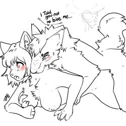 absurd_res angry anthro bite blush blush_lines bodily_fluids breast_grab breasts canid canine canis close-up cum cum_inside duo fekkuz felid feline female from_behind_position genital_fluids genitals hand_on_breast hi_res male male/female mammal mythological_canine mythological_creature mythology neck_bite penetration pushing_down revenge sex vaginal vaginal_penetration vulva werecanid werecanine werecreature werewolf wolf