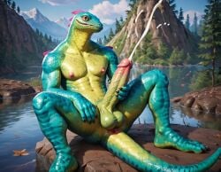 1boy abs ai_generated anthro anus ass balls bara big_ass big_balls big_muscles big_nipples big_pecs big_penis blue_body booster_rex cum cum_drip cum_on_body cum_on_penis cumshot daddy dilf ejaculation erect_nipples erection fortnite gay green_body huge_balls huge_cock hunk lizard lizzik_(fortnite) male male_only masturbation multicolored_body muscular muscular_anthro muscular_male navel nipples nude orgasm pecs penis reptile scalie solo