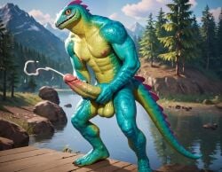 1boy abs ai_generated anthro balls bara big_balls big_muscles big_nipples big_pecs big_penis blue_body booster_rex cum cum_drip cum_on_body cum_on_penis cumshot daddy dilf ejaculation erect_nipples erection fortnite gay green_body huge_balls huge_cock hunk lizard lizzik_(fortnite) male male_only masturbation multicolored_body muscular muscular_anthro muscular_male navel nipples nude orgasm pecs penis reptile scalie solo