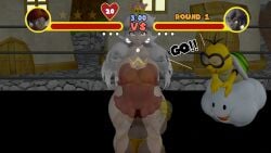 1boy 2girls 3d 3d_(artwork) ass big_ass big_breasts big_butt blue_eyes boosette boxing boxing_gloves boxing_match boxing_ring breasts brown_hair fight fighting fighting_ring freckles freckles_on_ass gameplay_mechanics gloves health_bar hud huge_ass huge_breasts lakitu large_ass large_breasts long_hair mario_(series) nintendo outdoors princess_daisy ready_to_fight red_eyes rngsucks short_hair topless topless_boxing topless_female white_boxing_gloves white_gloves white_hair wide_hips yellow_boxing_gloves yellow_gloves