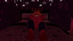 anthro antlers arm_warmers bed big_breasts blue_eyes breasts brown_body brown_fur cryptiacurves deer deltarune female fully_nude laying_on_bed leg_warmers lying_on_back lying_on_bed nipples noelle_holiday on_back on_bed thick_thighs vagina vrchat