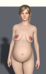 1girls 3d belly big_belly blonde_hair breasts european female jokerpregdaz nipples nude pregnant solo