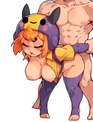 1boy 1girls ai_generated anonymous_artist ass bea_(brawl_stars) brawl_stars breasts female male orange_hair sex size_difference supercell tagme vaginal vaginal_penetration