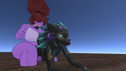 1boy 1futa anal black_fur brown_hair chalk deltarune fuckmeat_vr furry futa_on_male futanari male purple_horn reptile susie_(deltarune) susie_futanari_(deltarune) tank_top tongue_out vrchat wickerbeast