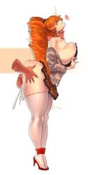 ass breasts choking female heels huge_breasts js4935 plump sex skirt thighhighs