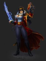 1girls astra_militarum blazan commissar commissar_soboleva female imperial_guard imperium_of_man thick_thighs warhammer_(franchise) warhammer_40k