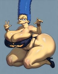 1girls 20th_century_fox ai_generated big_ass big_breasts halloween huge_ass huge_breasts marge_simpson margeenjoyer milf self_upload solo spooktober spooky_month the_simpsons thick_thighs yellow_skin