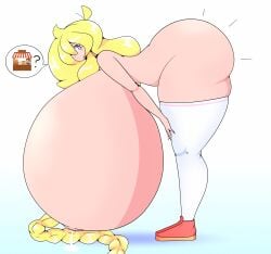 bent_over blonde_hair cassie_(theycallhimcake) edit huge_breasts lactation nude purpleguyri riley_moore_(artist) side_view