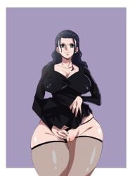 fat_pussy female female_only mobalekkeyz nico_robin one_piece pussy thighs