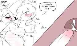 breasts cleavage clothed clothing comic cum cum_in_pussy cum_inside eve_(moonlightdrawinguwu) heart moon_(moonlightdrawinguwu) moonlightdrawinguwu penetration penis sex simple_background spanish_text text translation_request vagina vaginal_penetration vaginal_sex