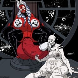 1futa 1girls after_sex asajj_ventress big_breasts corruption cum cum_on_body dathomiri dickgirl doomington futa futa_wife futa_with_female futanari huge_balls huge_cock intersex kissing nipple_piercing oral_sex penis_piercing pregnant red_skin shaak_ti small_breasts smile star_wars togruta white_skin