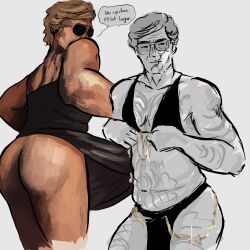 ass call_of_duty call_of_duty_black_ops_cold_war clothes_lift crossdressing crossdressing_male lingerie looking_back manly_crossdresser partially_clothed russell_adler sirenscript solo_male