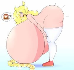 bent_over blonde_hair cassie_(theycallhimcake) edit gigantic_breasts huge_breasts hyper_pregnancy lactation nude pregnant purpleguyri riley_moore_(artist) side_view