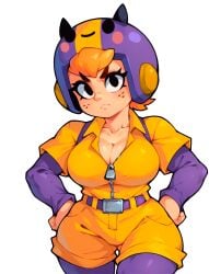 1girls ai_generated anonymous_artist bea_(brawl_stars) brawl_stars orange_hair solo solo_female supercell tagme