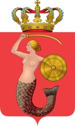 1girl 1girls black_eyes blonde blonde_hair blonde_hair_female coat_of_arms crown mermaid mermaid_girl poland polish shield skinny skinny_female skinny_girl skinny_waist sword thin thin_female thin_waist warrior warsaw weird_hair