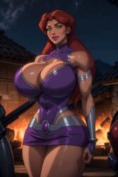 1girls ai_generated big_breasts bimbo bimbo_body bimbo_lips bythebrokenone dc dc_comics dcamu female_only justice_league_vs_teen_titans koriand'r solo solo_female starfire starfire_(dcamu) tagme teen_titans teen_titans:_the_judas_contract