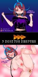 1girls ahe_gao areolae ass big_breasts black_nails blouse blue_hair_tips blush breasts brown_hair clothes dominant_female doritos el_hornito_r emikukis female freckles hispanic_virtual_youtuber koikatsu large_breasts latam_virtual_youtuber meme naked naked_female necklace nipples nude nude_female penetration penis pink_pussy pointed_teeth pussy pussy_juice red_eyes sex spanish_text spider_girl submissive submissive_female testicles thick_thighs twitch vagina vaginal_penetration vaginal_sex virtual_youtuber voluptuous voluptuous_female vtuber vtuberfanart