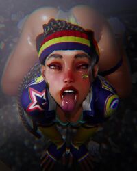 1girls 3d 3d_animation ahe_gao animated dark-skinned_female dark_skin female female_only kimberly_jackson looking_at_viewer no_sound presenting_mouth rougenine shaking_ass shaking_butt solo solo_female street_fighter street_fighter_6 tagme tongue tongue_out video