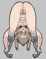 1girls amlogamer anus areolae ass belly bent_double bent_over blonde_hair breasts completely_nude exposed_belly exposed_pussy female female_only female_pubic_hair flabby_belly green_eyes hair_down ibarazaki_emi inverted_nipples katawa_shoujo large_areolae legs light-skinned_female light_skin looking_at_viewer looking_between_legs naked navel nipples no_bra no_panties nude pout pouting presenting_hindquarters prosthetic_legs prosthetics pubic_hair pubic_hair_peek puffy_nipples pussy short_twintails small_breasts solo stomach thighs twintails upside-down vagina