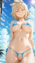 ai_female ai_generated belly_button blonde_female blonde_hair breasts color colored female hell-pantsu hi_res mitsuki_bakugou my_hero_academia pussy wide_hips