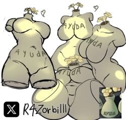 breasts female flowers jar large_breasts multiple_poses plants_vs_zombies pot sex_toy simple_background spread_legs tagme vase white_background wide_hips