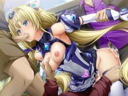 3boys anal antenna_hair arm_held_back blonde_hair blue_eyes blue_trim breasts breasts_out brooch censored clothed_sex corruption covered_navel cum cum_in_mouth cum_in_pussy cum_on_body cum_on_hair double_penetration elbow_gloves exs-tia_spica facial fellatio female game_cg gangbang genderswap_(mtf) gloves grabbing_another's_breast groping group_sex headgear holding_another's_wrist inoino jewelry katsuragi_shiori kouyoku_senki_exs-tia large_breasts large_variant_set leotard long_hair low_twintails magical_girl medium_breasts mosaic_censoring multiple_boys nipples non-web_source official_art oral outdoors penis pubic_tattoo pubic_tattoo_through_clothing rape restrained rule_63 sex shiny_skin skirt solo_focus spitroast straight tattoo thighhighs triple_penetration twintails vaginal_penetration variant_set very_long_hair white_gloves white_thighhighs