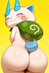 1anthro :3 abstract_background accurate_art_style adorable adorable_face ai_assisted ai_generated ambiguous_anthro ambiguous_gender anthro anthro_focus anthro_only ass ass_cheeks ass_focus back_focus back_view big_ass blue_inner_ear blue_tail blush blush_lines blushing_at_viewer blushing_female bubble_butt butt_cheeks butt_focus canine cat_ears chibi civitai closed_eyes coloredbin.ai curvy curvy_ass curvy_body curvy_butt curvy_figure curvy_thighs cute cute_face domestic_dog face_markings feline_ears female foo_dog full_body full_body_view fully_naked fully_naked_anthro fully_nude fully_nude_anthro gigantic_ass glossy_body glossy_skin green_bag guardian_spirit huge_ass huge_butt koma-san komainu komasan light_body light_fur looking_at_viewer looking_back looking_back_at_viewer petite petite_body pink_nose plump_ass plump_butt round_ass round_butt shiny_skin smile smiling smiling_at_viewer soft_ass soft_butt solo solo_anthro solo_focus standing standing_position swirl_pattern tail thick_ass thick_thighs yellow_background yo-kai_watch yokai youkai youkai_(youkai_watch) youkai_watch
