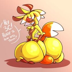 2025 alpaca anthro ass big_butt bottom_heavy bulge camelid candy_corn_cookie clothing cookie_run cookie_run_ovenbreak covered_eyes devsisters dialogue digital_media_(artwork) english_text femboy food food_creature fur hair hair_over_eyes hi_res huge_butt huge_thighs hyper hyper_butt hyper_thighs llama male mammal sachasketchy solo text thick_thighs thong underwear yellow_body yellow_fur