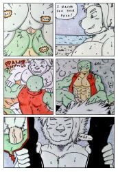 abs absurd_res albino_(seaborn) anal anal_sex anthro ass balls barazoku biceps black_boots black_clothing black_footwear blush blush_lines bodily_fluids boots closed_eyes clothing comic comic_panel dashthefox dialogue dominant dominant_anthro dominant_male duo english_text erection felid footwear fur genitals green_body green_butt green_eyes hair hi_res high-angle_view holding_boots holding_clothing holding_footwear holding_object humanoid_genitalia humanoid_penis legwear lion lizard male male/male male_penetrated male_penetrating male_penetrating_male mammal manly muscular muscular_anthro muscular_male nikel nude obliques onomatopoeia outside outside_sex pantherine pecs penetration penile penile_penetration penis plap pushing pushing_down reptile scalie sea seaside sex shoes sound_effects speech_bubble sweat sweatdrop sweaty_chest tail text topwear traditional_media_(artwork) vein veiny_penis water white_balls white_body white_fur wounded